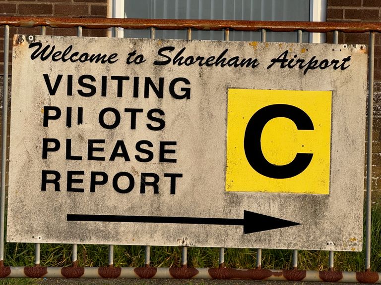 Welcome to Shoreham Airport vintage sign